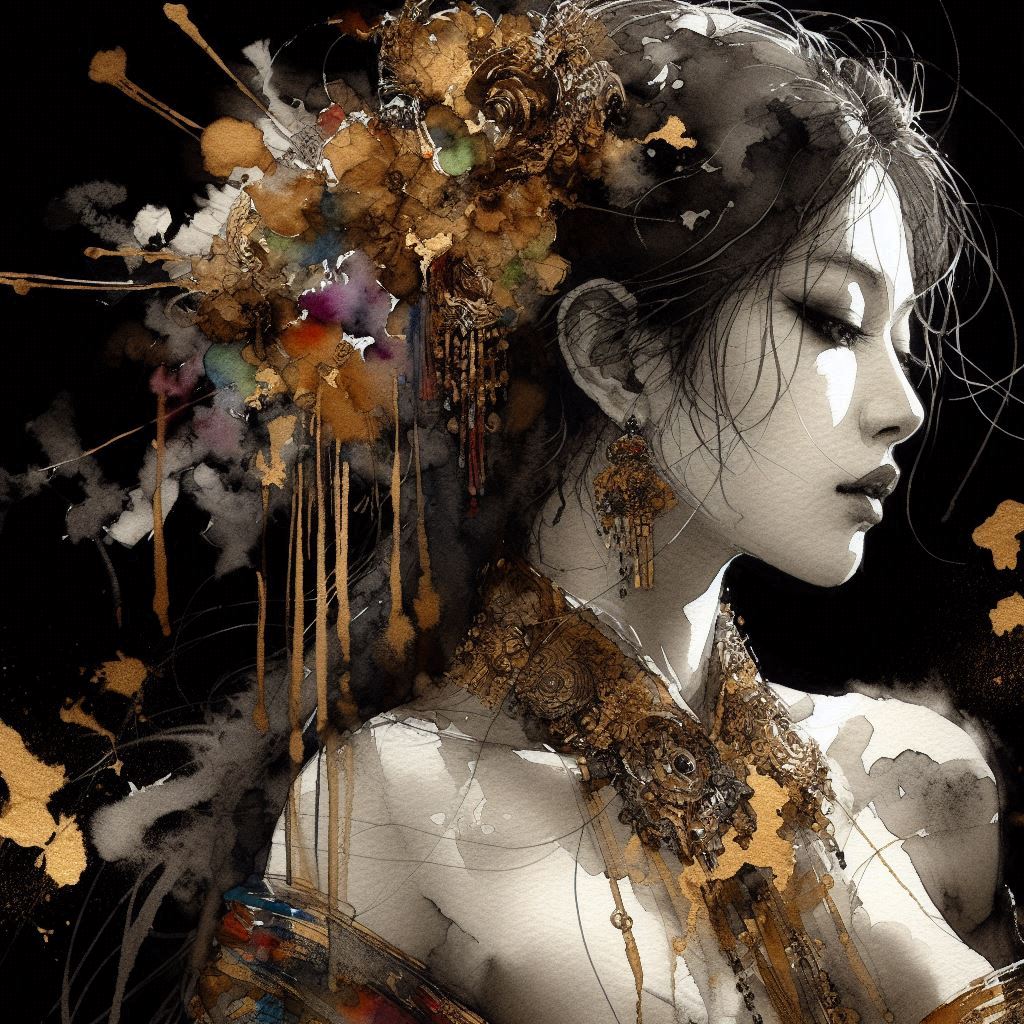 Asian Girl Watercolor