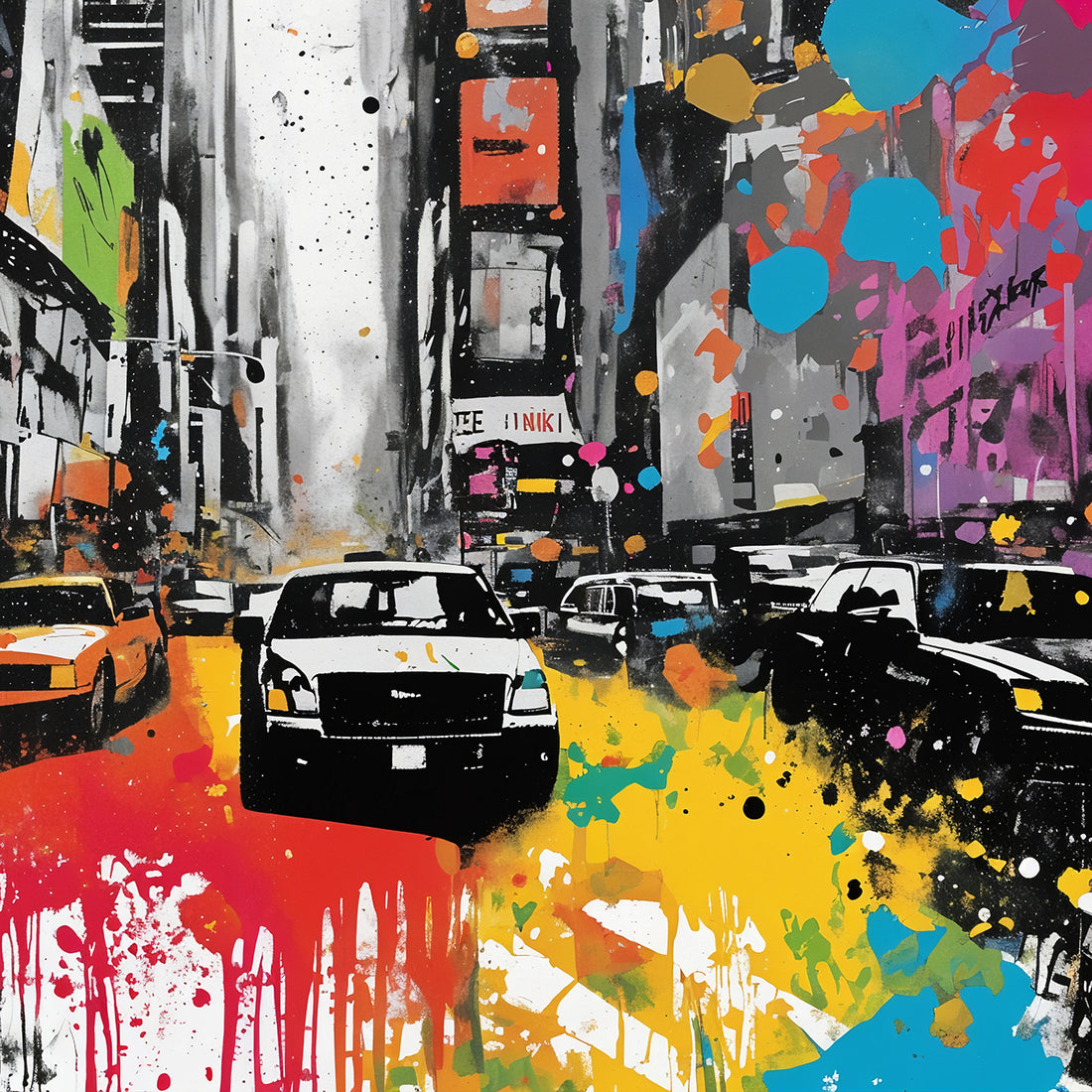 Spraypaint Chaos at Times Square