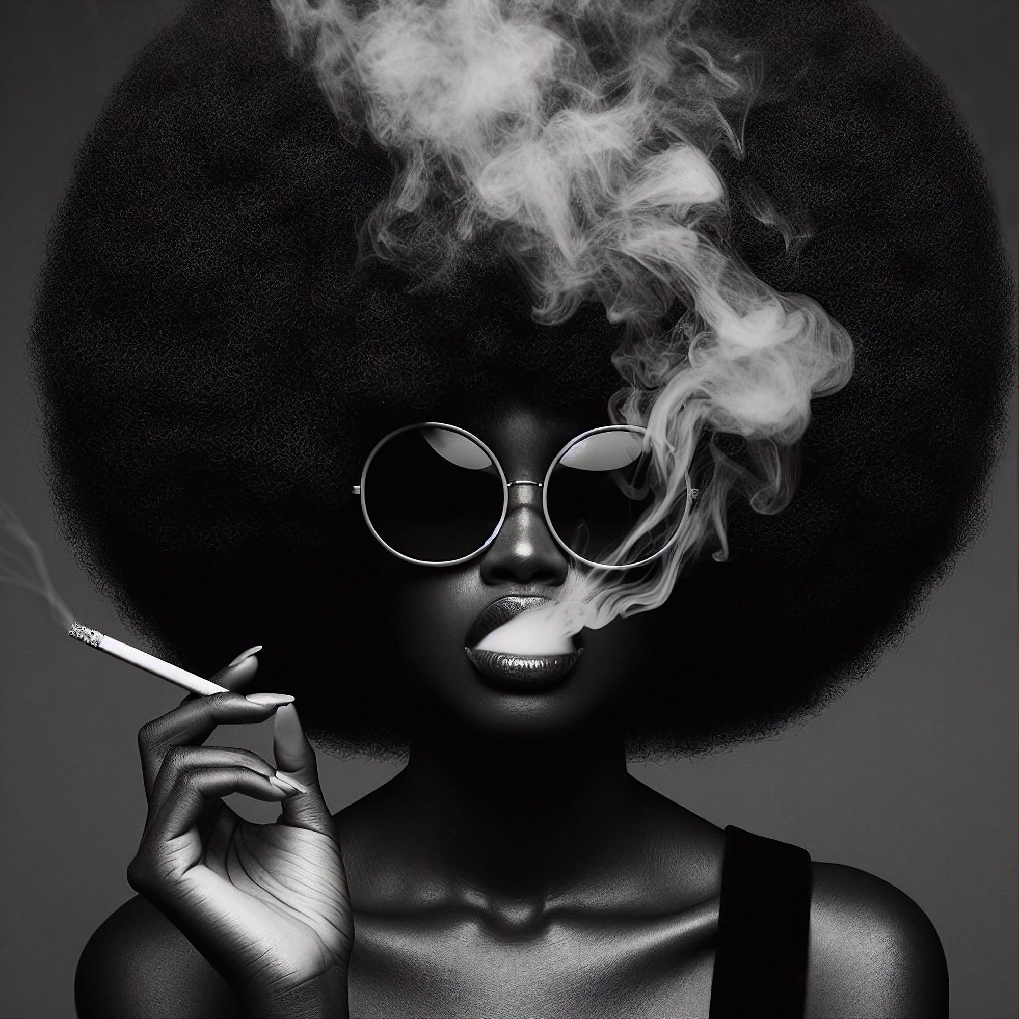 Afro Girl Smoking