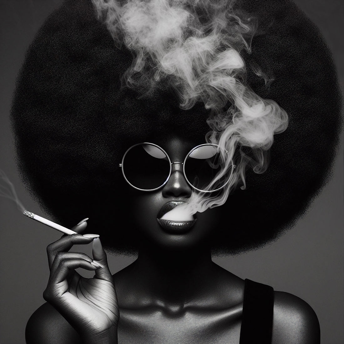 Afro Girl Smoking